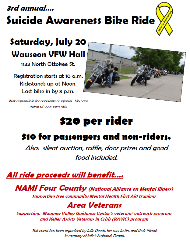 Suicide awareness bike ride